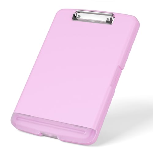 Rimilak Clipboard with Storage, 8.5 x 11'' High Capacity Clip Board, Pink - color: Pale Pink