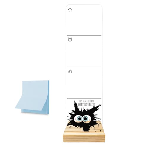 HTBIG Stress Cat It’s Fine Monitor Memo Board with Removable Wooden Base - color: Fine