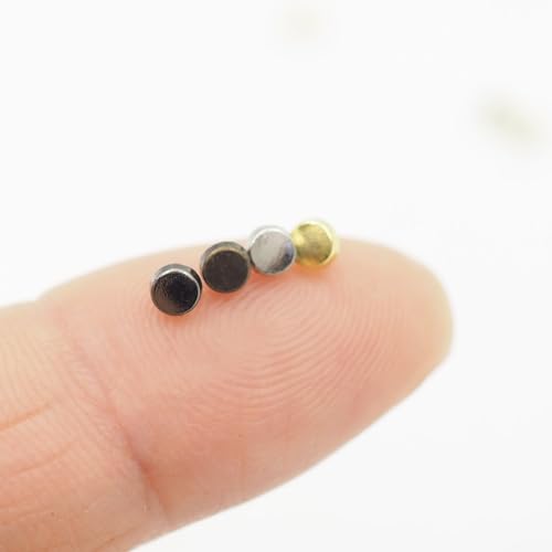 120pcs Super Mini Shank Buttons & Super Tiny Metal Charms - 3mm (1/8") Diameter for DIY Crafts, Sewing, mini Clothes Accessories Small,Project Making（4 Colors Mixed）