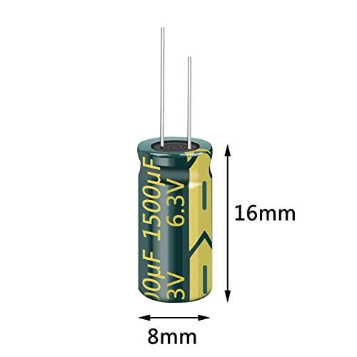 20pcs 6.3V 1500uF 8x16mm Aluminum Electrolytic Capacitors - style: 20Pcs 6.3V 1500UF