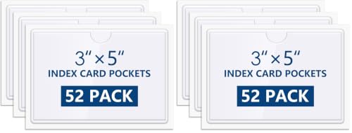 MaxGear 3" x 5" Index Card Holder, 104 Pack Label Holders for Storage Bins - size: 3" x 5" (Pack of 2), style: 52 Pack