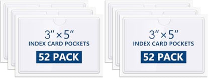 MaxGear 3" x 5" Index Card Holder, 104 Pack Label Holders for Storage Bins - size: 3" x 5" (Pack of 2), style: 52 Pack