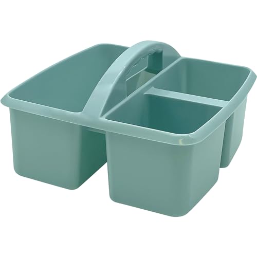 Teacher Created Resources Plastic Storage Caddy, Calming Blue (Pack of 2) - size: 9"L x 9-1/4"W x 5-1/4"H (Pack of 2)