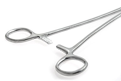 SE 16-Inch Stainless Steel Curved Forceps - Self-Locking, Serrated Tip for Precision Grip and Clamping - Perfect for Crafting, Fishing Tasks, Jewelry Making, and More! -616FC - size: 16", style: Curved