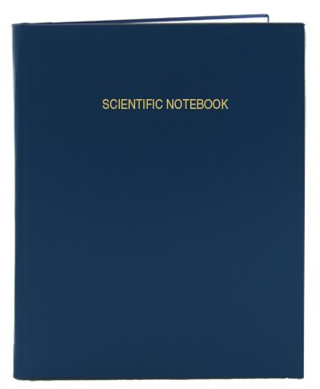BookFactory Scientific Lab Notebook, Blue, Hardbound, 96 Pages - color: Blue Imitation Leather, size: 8.875" x 11.25" - 96 pg
