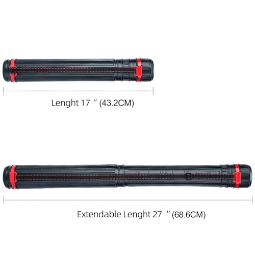 TRANSON 2-Pack Small Poster Tube Storage 17“ to 27” Extendable for Documents Blueprints Artworks Scrolls - color: 2 Pack-Red