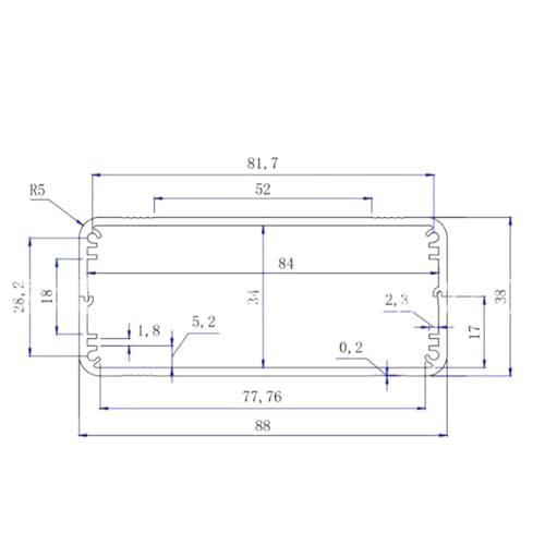 Aluminum Cooling Enclosure Case 38x88x100mm – Heat Dissipation DIY Project Box for Circuit Boards, Die Casting with Sandblasted Surface