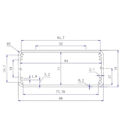 Aluminum Cooling Enclosure Case 38x88x100mm – Heat Dissipation DIY Project Box for Circuit Boards, Die Casting with Sandblasted Surface