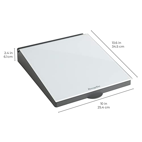 ECR4Kids MessageStor Dry-Erase Glass Board Memo Station, Desk Organizer, White - color: White, size: 10"W x 14"H
