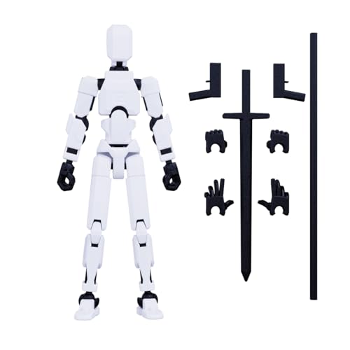 MerryXD T13 3D Action Figure,Assembly Completed Dummy Nova Titan Lucky 13 Action Figure 3D Printed Multi-Jointed Movable Toy White - color: White