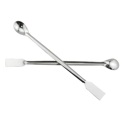 10PCS 2 in 1 Stainless Steel Laboratory Spoon 7.6 Inch Silver Sampling Scoop Bartending Utensils Suitable for Bars Schools Homes Laboratories Gatherings