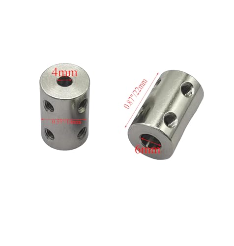 5Pcs 4mm to 6mm Shaft Coupler Connectors,Steel Coupler Rigid Couplings Adapter with Screws for CNC Machine 3D Printer RC Motor Accessories and DIY - size: 4mm to 6mm