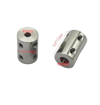 5Pcs 4mm to 6mm Shaft Coupler Connectors,Steel Coupler Rigid Couplings Adapter with Screws for CNC Machine 3D Printer RC Motor Accessories and DIY - size: 4mm to 6mm
