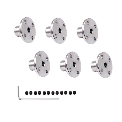 6 Pcs 4mm Rigid Flange Couplings,Rigid Guide Steel Model Coupler Accessory with Hex Wrench and Locking Screws for Various DIY Project RC Model Motors - size: 4mm