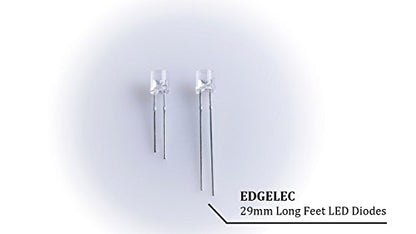 100pcs 3mm Warm White Lights LED Diodes Clear Round Lens 29mm Long Lead (DC 3V) +100pcs Resistors (for DC 6-12V) Included, Bright Bulb Lamps Light Emitting Diode - color: [04] Warm White / 100pcs, style: [A] 3mm Constant Light