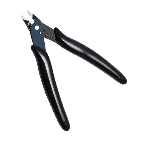 Precision Flush Cutter: 5-Inch Micro Wire Clipping Tool for Jewelry Making, DIY Crafts, and Electronics - Professional Mini Side Snips for Plastic Models, Zip Ties, and Hobby Projects (Black) - color: Black