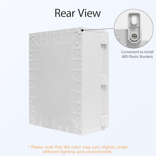 Electrical Box IP65 Waterproof Dustproof ABS Plastic Enclosure Outdoor and Indoor Project Box Hinged Cover with Mounting Plate Wall Brackets, Outer Dimension 19.7"x 15.7" x 7.9", Grey - size: 19.7"x 15.7" x 7.9" (1pc)