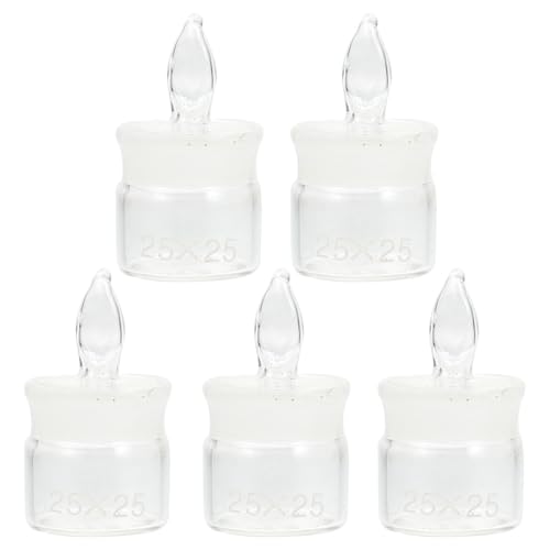 Experiment Weighing Bottles with Lids 5-Pack Borosilicate Glass Lab Weighing Jar Set 1.96X0.98X0.98In Durable Chemistry Sample Weighing Holder for Scientific Research