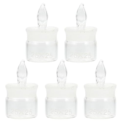 Experiment Weighing Bottles with Lids 5-Pack Borosilicate Glass Lab Weighing Jar Set 1.96X0.98X0.98In Durable Chemistry Sample Weighing Holder for Scientific Research