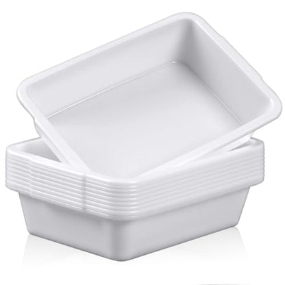 Kingdder 10 Pack Plastic Lab Trays 13.78'' L x 9.84'' W x 3.15'' H PP Tray - size: 13.78'' L X 9.84'' W X 3.15'' H