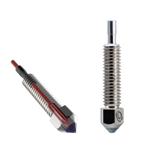 Microswiss FlowTech™ CHT High Flow - CM2™ Nozzle - Equipped with CHT Technology - Multi Filament Channel Design - Copper Body, M2 Hardened High Speed Steel Tip, Long Life, Wear Resistant (.6mm) - size: .6mm