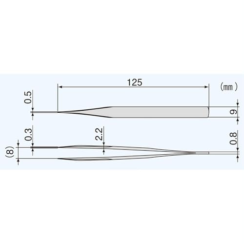 ENGINEER 125mm Solid Arm Tweezers Fine Tip Made in Japan SUS304 Anti-Magnetic Stainless Steel. PT-16