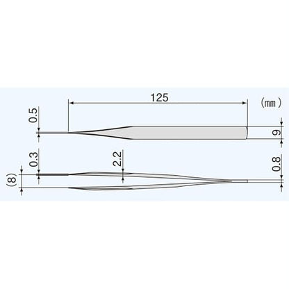 ENGINEER 125mm Solid Arm Tweezers Fine Tip Made in Japan SUS304 Anti-Magnetic Stainless Steel. PT-16