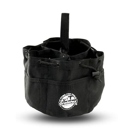 Graintex 18 Pockets Grab Bag Rip-stop Canvas Drawstring Closure, Small Part Organizer Pouch, Small Tools, Screws, Parts, Parachute Tool Bag for Efficient Storage - Black - color: Black