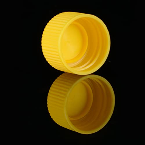 80Pcs 5ml Plastic Graduated Vial Sample Bottle Container with Yellow Caps