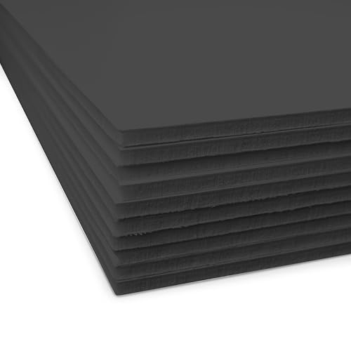 Flipside Products Total Black Foam Board 8” x 10” - Premium Double-Sided with Black Core, 3/16" Thick - Photography Mounting, Art Projects, Presentations, Display & Signage – Pack of 10 - color: Total Black, size: 8" x 10"