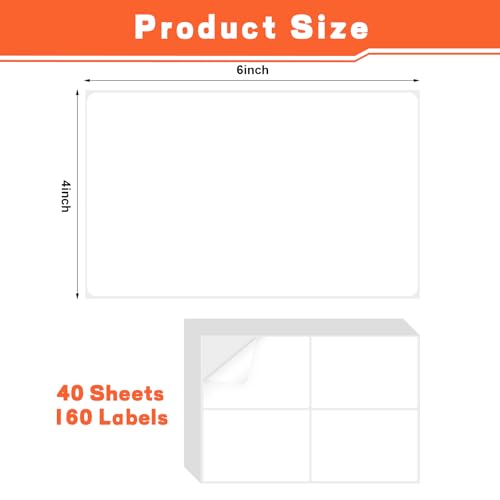 160 Pcs 4x6 Removable Storage Bin Labels, Blank Organizing Stickers - color: White