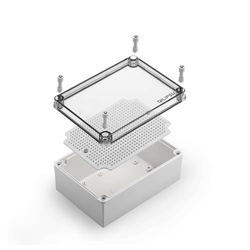 QILIPSU Outdoor Junction Box IP67 Waterproof Project Box ABS Plastic Weatherproof Electrical Enclosure Clear Cover (6.9"x4.9"x3" CC) - color: Clear Cover, size: 6.9"x4.9"x3"