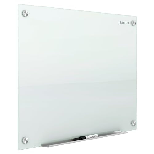 Quartet Magnetic Glass Dry Erase White Board, 48''W x 36''H Whiteboard, Infinity Frameless Mounting, White Surface (G4836W) - size: 48''W x 36''H