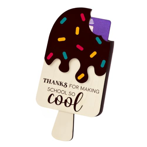 Ice Cream Wooden Gift Card Holder Teacher Appreciation - New Year Teacher - color: Ice-Cream