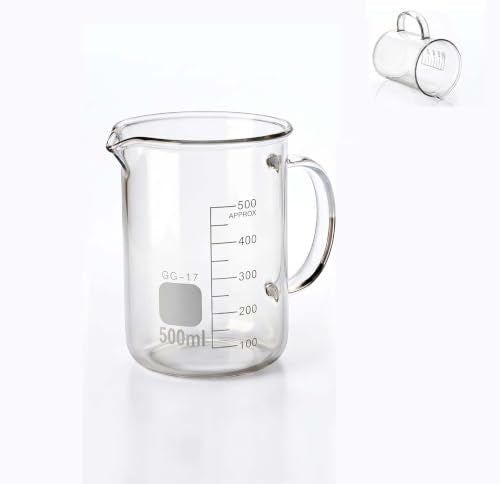 500ml Borosilicate Glass Measuring Beaker, Handle Mug with Pouring Spout - size: 500ml