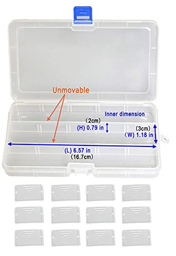 Qualsen Bead Organizer Box with Adjustable Dividers, 15 Girds, 4 Pack - size: 15 Gird-4pcs
