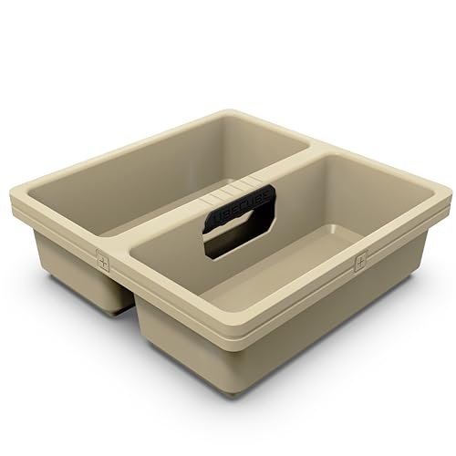 Dually Dropin™ Tray, Carrier for Cleaning Supplies, Tools, All-Purpose Carry Caddy, Fits Into UbeCube UC01. (Sand) - color: Sand