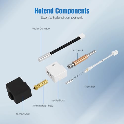 2-Pack Hotend Kit for Anycubic Kobra 3, Kobra 3 Combo, Kobra 3 V2 & Kobra 3 V2 Combo, 0.4mm Brass Nozzle Replacement, 3D Printer Accessories - color: Kobra 3 Hotend Kit (Brass Nozzle)