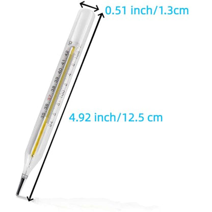 ℃&℉ Clinical Glass Thermometer for Underarm 2PCS - Classic Non Digital Thermometer for Adults - Accurate Easy Reading by HARIKA LIFE