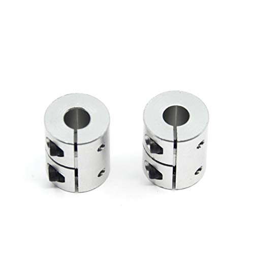2 PCS 8mm to 8mm Shaft Coupling 25mm Length 20mm Diameter Coupler Aluminum Alloy for 3D Printer CNC Machine (8x8mm) - size: 8x8mm