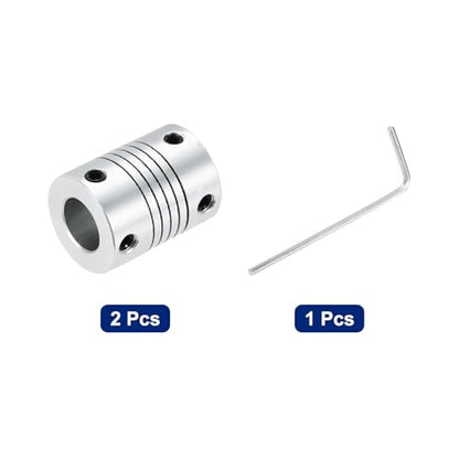 uxcell 2Pcs 8mm to 10mm Aluminum Alloy Shaft Coupling L25xD19 Flexible Coupler Beam for 3D Printer CNC Machine DIY Encoders and Motors Shaft,Silver - size: 8mm to 10mm