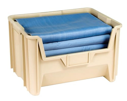 HE HUDSON EXCHANGE 20" x 15" x 12.5" (3 Pack) Plastic Giant Stackable Hopper Bin, Tan - color: Tan, size: 3 Pack