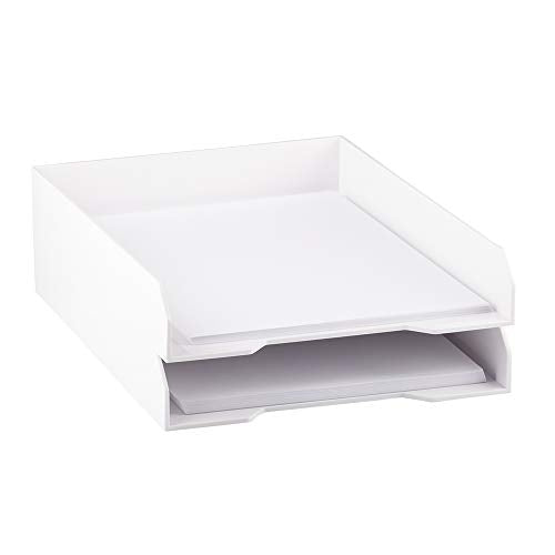 JAM PAPER Stackable Paper Trays - White - Desktop Document, Letter, & File Organizer Tray - Sold Individually - color: White, size: Pack of One (1) Tray