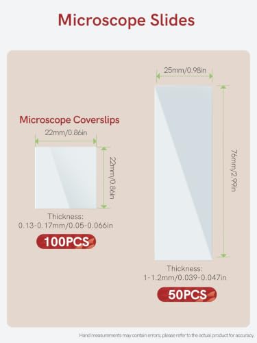 Microscope Slides and Coverslips Set, Pre-Cleaned Optical Glass - color: Glossy Surface