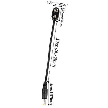 9V Battery Clip Converter Power Cable Connector 2.1 x 5.5mm Straight Angle - size: Straight Angle, 2 Cable