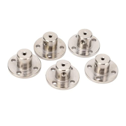 5 Pack 2mm Flange Coupling Connector, Steel Model Coupler Accessory, Shaft Axis Fittings for DIY RC Model Motors, Hardware, High Hardness Coupling Connector, Silver