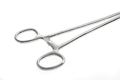 SE 16-Inch Stainless Steel Curved Forceps - Self-Locking, Serrated Tip for Precision Grip and Clamping - Perfect for Crafting, Fishing Tasks, Jewelry Making, and More! -616FC - size: 16", style: Curved