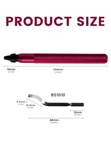 Deburring Tool Kit with 15 HSS Rotary Blades for 3D Printing, Resin, Metal, Ideal Tubing and 3D Printing Deburring, a red Handle (RED)