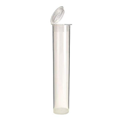 W Gallery 50 Clear 98mm Open Cap Pop Top Tubes, Airtight Pill Bottles