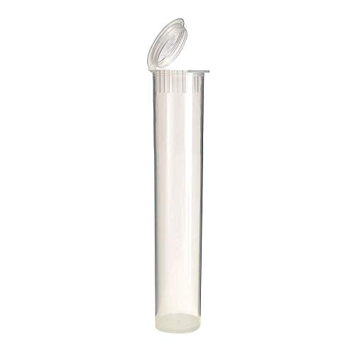 W Gallery 10 Clear 116mm Open Cap Pop Top Tubes, Airtight Pill Bottles
